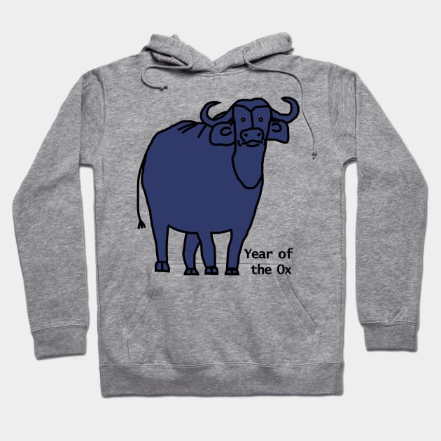 Year of the Ox Blue Hoodie by ellenhenryart